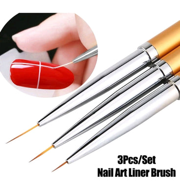 Nail Art Liner Brush Set (3pcs)