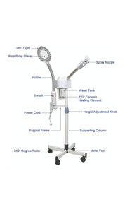 2 in 1 Facial Steamer with 5x Magnifying Lamp