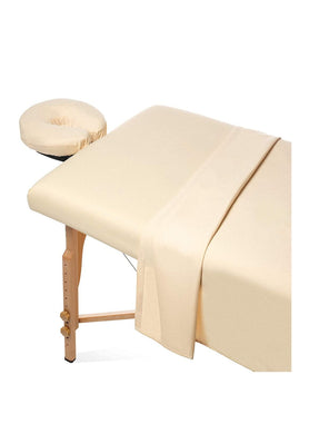 3pc Flannel Massage Bed Sheet Set (Natural)