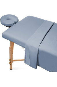 3pc Flannel Massage Bed Sheet Set (Cornflower Blue)