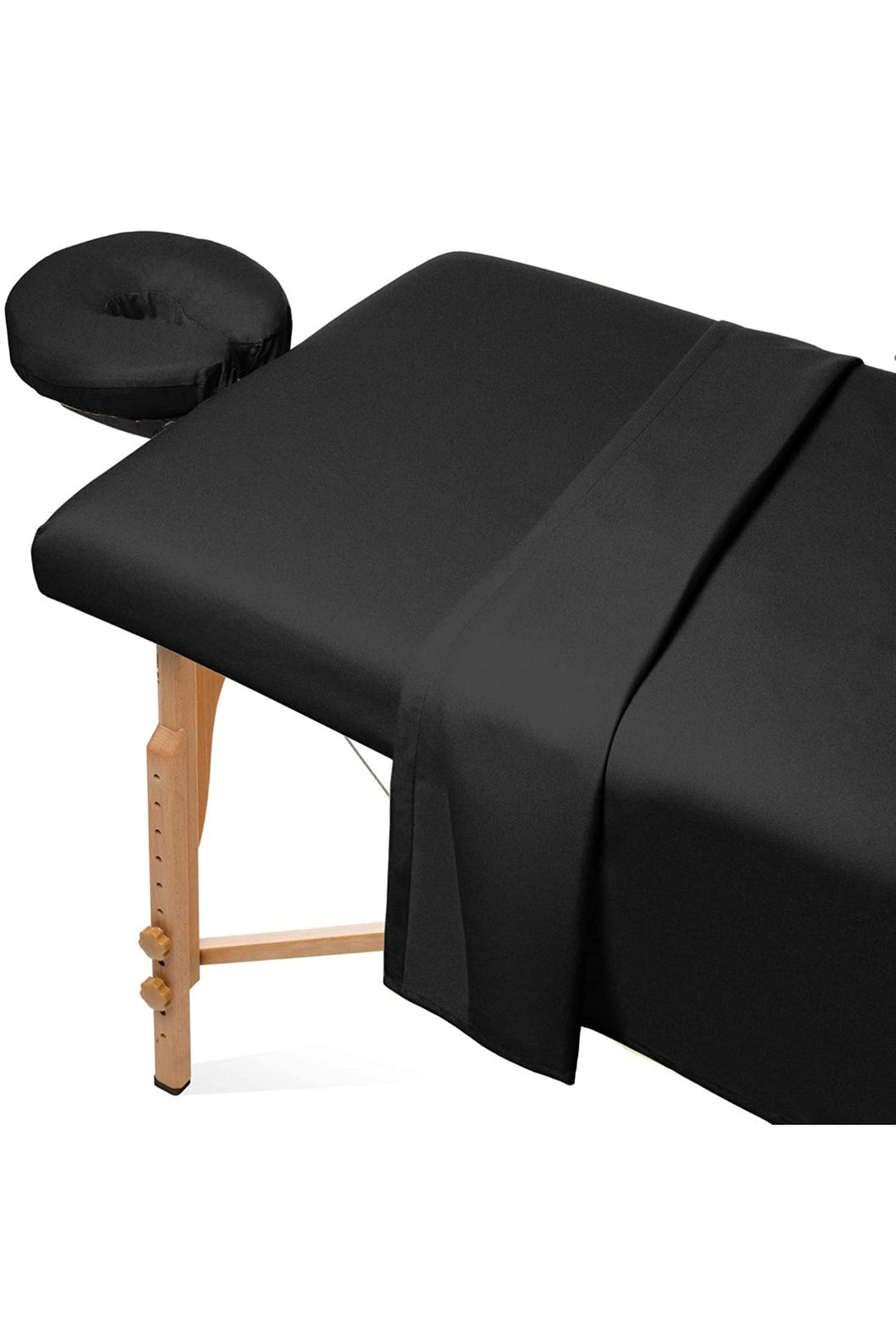 3pc Flannel Massage Bed Sheet Set (Black)