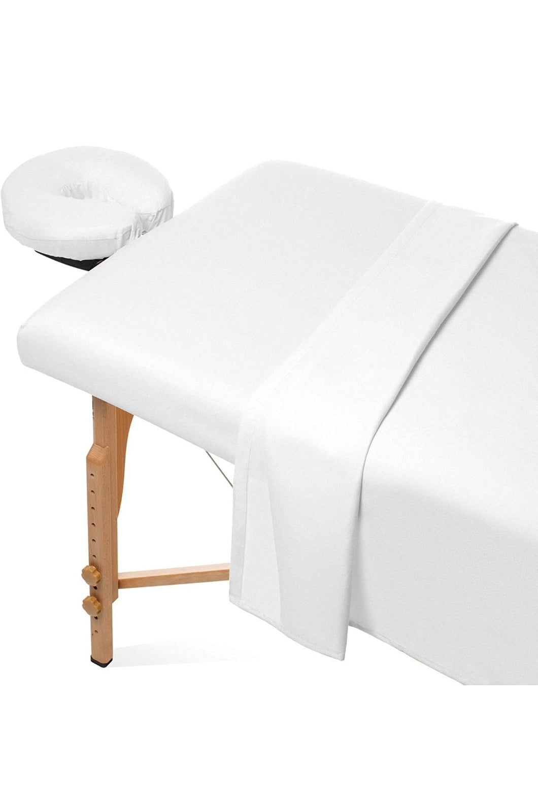 3pc Flannel Massage Bed Sheet Set (White)