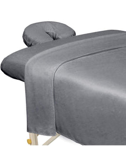 Microfiber 3pc Massage Bed Sheet Set (Cool Grey)