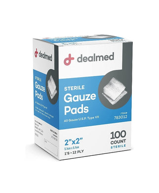 Dealmed Sterile Gauze Pads 100ct