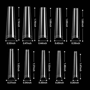XXL Coffin Half-Well Nail Tips (600ct)